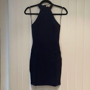 NWT: Just Me: Purchased from LULUs. Manhattan Nights Navy Blue Halter Bodycon